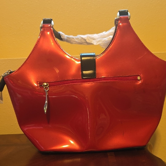 Beijo Shiny Red Shoulder Bag NWOT - Picture 2 of 8